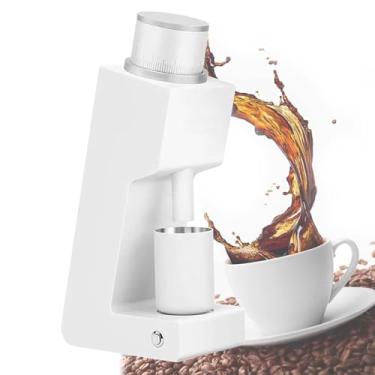 Imagem de Moedor de café elétrico inovador com funil para pó de prensagem, núcleo de moagem hexagonal, alto torque de 100 W, mostrador externo contínuo, design de inclinação de 76,5°, engrenagens de aço in