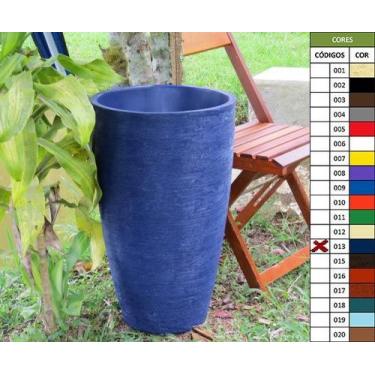 Imagem de Kit 2 Vaso Planta 65x40 Oval Moderno Polietileno - BGPLASTICOS, AZUL E