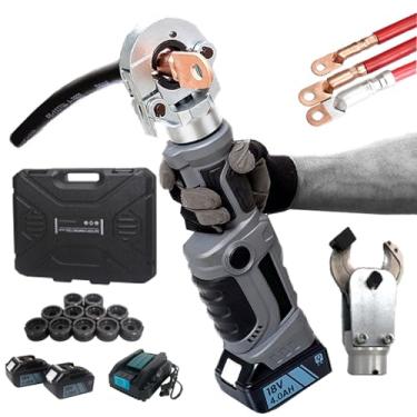 Imagem de Alicate De Crimpagem HidráUlica EléTrica - 2 Em 1 Para Crimpagem + PerfuraçãO, 16~300 Mm² Alicate De Crimpagem De Fio HidráUlico Alimentado Por Bateria Para Terminais De Cobre E AlumíNio,B