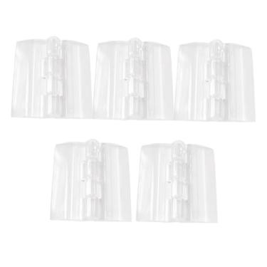 Imagem de 5 peças de dobradiças dobráveis de acrílico contínuo de piano para artesanato, tampa de aquário, armário, móveis, suporte de exibição DIY caixa transparente etc. (45 x 38 mm)
