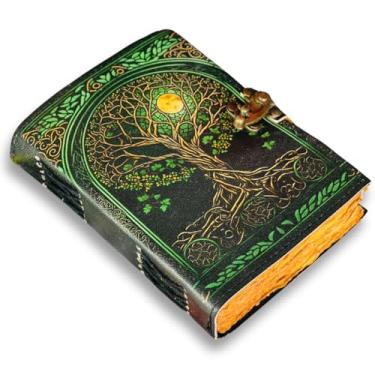 Imagem de Tree of Life Diário de viagem de couro para mulheres com cadeado impressão premium - 17 x 12 cm papel vintage - diário para homens - diários encadernados em couro para mulheres, melhores presentes de