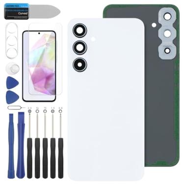 Imagem de YHX-US Substituição da capa traseira da bateria para Samsung Galaxy A35 5G Capa traseira com 1 bandeja de cartão SIM + Kits de ferramentas de reparo (Cor: azul-gelo)