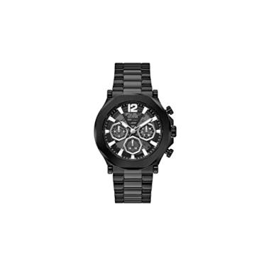 Imagem de GUESS Relógio masculino preto com recorte multifuncional US, Preto