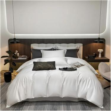 Imagem de Conjunto de cama de luxo 100% algodão egípcio 400TC Conjunto de capa de edredom Solteiro Queen King Capa de edredom com fronha 3 peças Se, fácil cuidado, A, capa 220x240 3 peças