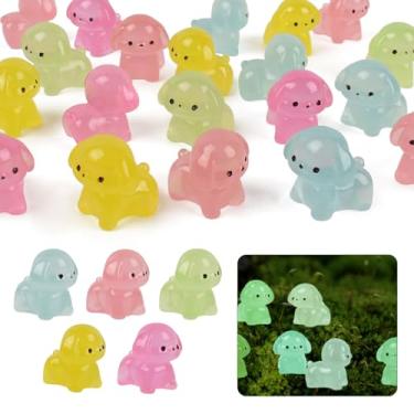 Imagem de HUIANER Miniatura de cães, 40 peças, mini bonecos de cachorro que brilham no escuro, fadas de jardim, resina, animal, estatueta de musgo, decoração de paisagem, faça você mesmo, artesanato, decoração