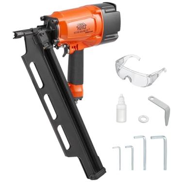 Imagem de Stafanailer NR2183 Pregador de moldura de alta velocidade com carregador de alumínio, pistola de pregos pneumática de 21 graus, pregos de moldura de cabeça inteira agrupados de 5 cm até 8,5 cm