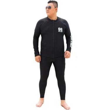 Imagem de Mye Mens Plus Size 4xl-8xl Wetsuit Tamanho Grande Wetsuits Curto Frente Com Zíper Top E Calça Surf Maiô Surf Snorkeling Caiaque