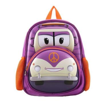 Imagem de Mochila Infantil Baby Pequena 33cm Estampa 3D Carrinhos - Yin's, Roxo
