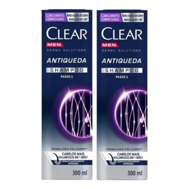 Imagem de Kit 2 Shampoo Clear Men Derma Solutios Antiqueda 300ml