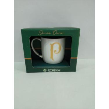 Imagem de Caneca porcelana urban 360ml - Palmeiras série ouro - Brasfoot