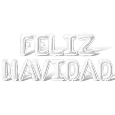 Imagem de Balões de letras FELIZ NAVIDAD Banner de balão Mylar de alumínio de 40
