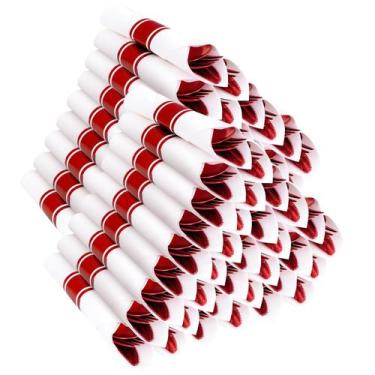 Imagem de Conjunto de talheres de plástico vermelho pré-laminado 400PCS Joyido