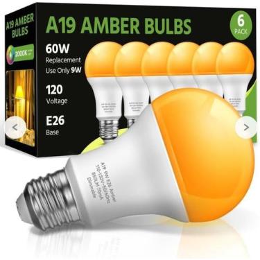 Imagem de Lâmpadas LED LEDERA A19 9W (equivalente a 60W) 2000K amarelo âmbar
