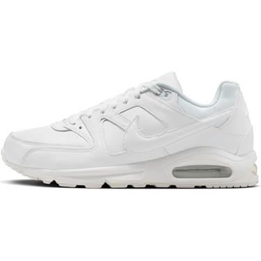 Imagem de Nike Cano baixo de couro Air Max Command masculino, Branco Branco Metálico Prata, 45.5 EU