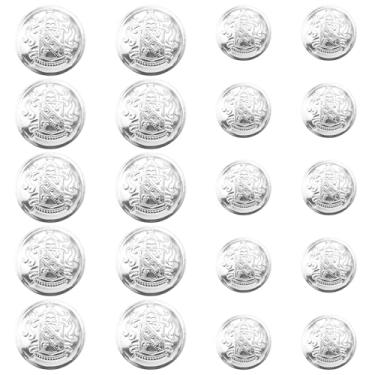 Imagem de Capiant Conjunto De 20 Botões Metal Para Blazer, Prateados E Brancos, Reposição Jeans, Artigos Roupas Femininas Masculinas