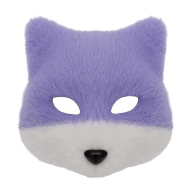 Imagem de UxicRuya Meia Máscara Facial Máscara Animal Máscara de para Clube Palco Carnaval Baile de Fantasia Adultos, Violeta Branco