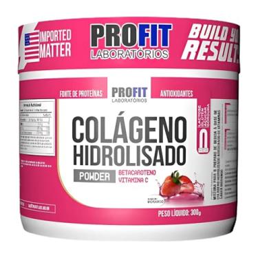 Imagem de Colágeno Hidrolisado Betacaroteno + Vitamina C 300g Sabor Morango - Profit Labs