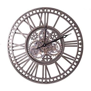 Imagem de Relógio De Parede De Engrenagem Móvel De 24 Polegadas Sem Tique-taque Grande 3d Retro Decorativo Vintage Steampunk Decoração Industrial Para Sala De Estar