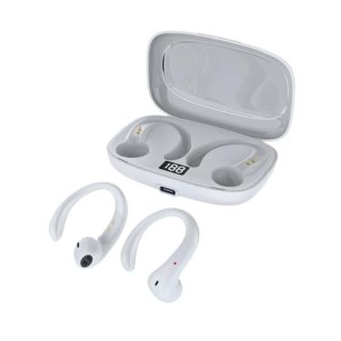 Imagem de Fone de Ouvido Bluetooth 5.4 com Gancho, Estéreo, Branco