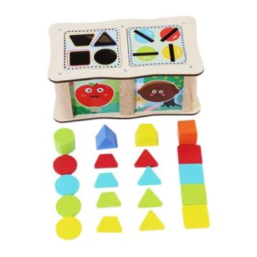 Imagem de menolana Brinquedos de classificação de formas Brinquedo Montessori Presente colorido Brinquedo de aprendizagem precoce Blocos de correspondência para bebês de