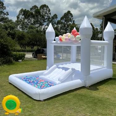 Imagem de Milazul Casa Inflável Branca Para Salto, Castelo Saltitante Profissional Para Festa De Casamento Com Kit De Reparo De Bolsa De Transporte (Pano Oxford 840D Premium 13 * 8,2 * 8,2 Pés)