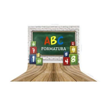 Imagem de Fundo Fotográfico em Tecido Formatura Escola Quadro Caixas - 150x170cm