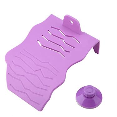 Imagem de Plástico Tartaruga Aquecendo Plataforma Aquário Decoração Peixes Tanque Ventosa Escalada Ilha Flutuante PP Aquário Reptile Habitat para Banho, Descanso, Jogando (L-Roxo)