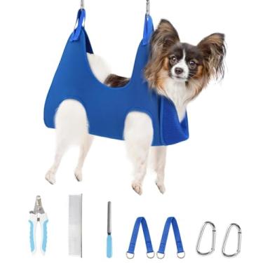 Imagem de Supet Rede de cuidados para cães e gatos, rede útil para cuidados pessoais, estilingue de restrição para cortar unhas, rede de cuidados com gatos com cortador de unhas/aparadores/tesouras/pentes