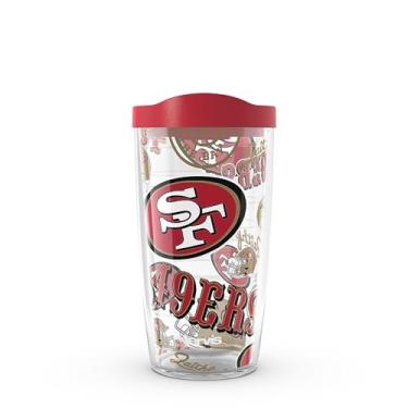 Imagem de Tervis NFL San Francisco 49ers - Copo de viagem com isolamento térmico de parede dupla feito nos EUA mantém as bebidas frias e quentes, 473 ml,
