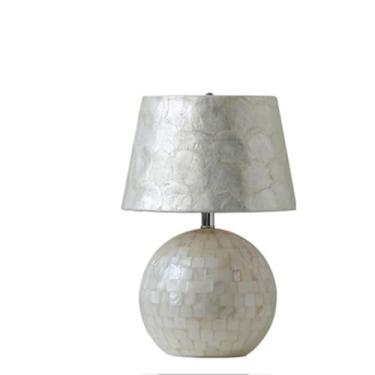 Imagem de Abajur de cabeceira Luminária de mesa em formato concha para sala estar, quarto e estudo cabeceira com design minimalista(Pequeno)