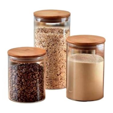 Imagem de KIT 3 PÇ Conjunto de Potes Herméticos VIDRO 3 MODELOS(CF-019A)