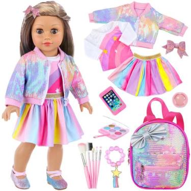 Imagem de Acessórios de moda para bonecas UNICORN ELEMENT American de 18 polegad