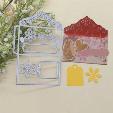 Imagem de FAWENUCY Recortes para scrapbooking, moldes de corte de metal de envelope de Natal de inverno para fazer cartões, modelo de perfuração de artesanato de papel, estênceis em relevo, decoração de álbum