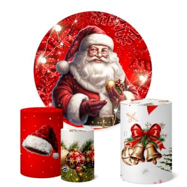 Imagem de Trio Capas Cilindro + Painel Festa Redondo 1,50m Natal (K1NAT103)