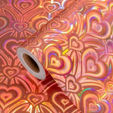 Imagem de Rolo de papel de embrulho Burymento Rose Gold Holographic 5m