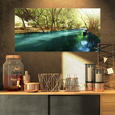 Imagem de Lindo rio pequeno na floresta paisagem em tela arte de parede impressão de arte