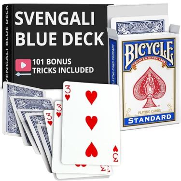 Imagem de Ted's Sterling Magic Precision Blue Rider Back Bicycle Svengali Deck with Instructions for 100+ Tricks (3 of Hearts)