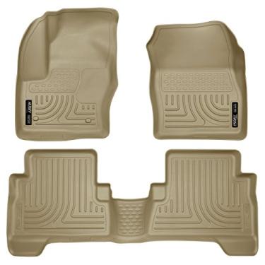 Imagem de Husky Liners 99743 serve para Ford C-Max 2013-19, 2013-19 Ford Escape Weatherbeater tapetes dianteiros e 2º assento, bronze