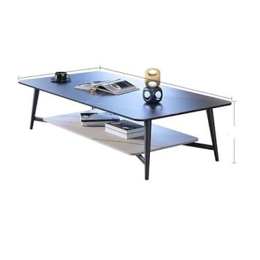 Imagem de Mesa central de ardósia mesa de centro simples moderna pequena sala de estar mesa de casa estilo nórdico sala de estar mesa quarto (A)