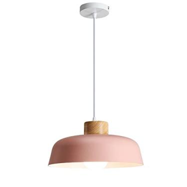 Imagem de CHENKUI Lustres de estilo moderno decoração de madeira abajur elegância cozinha industrial luz de teto moderno metal macaron luminárias para restaurantes, sala de estar, cozinha