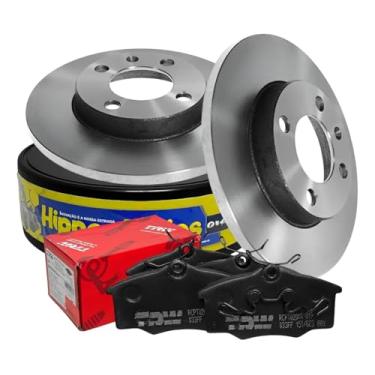 Imagem de Kit Discos de Freio Dianteiro Sólidos HF01 + Pastilhas RCPT02080 Compatível com Gol G2 G3 G4 1.0 1996 a 2013 Sistema Varga