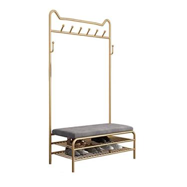 Imagem de Cabideiro leve de luxo para piso trocador de roupas para mudar de casa, cabideiro, pendurar para roupas, um sapateiro, simples, multifuncional, suporte de roupas (cor: 1) (1)