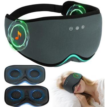 Imagem de Máscara de dormir LC-Dolida Bluetooth 2 em 1 Bambu Algodão Cinza