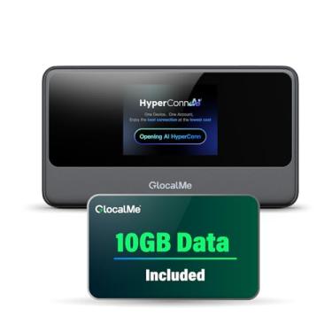 Imagem de GlocalMe Dispositivo hotspot móvel MeowGo G40Pro 4G com dados de 10 GB EUA/CA/MX 30 dias, ponto de acesso Wi-Fi portátil para viagens em mais de 200 países, sem necessidade de cartão SIM, 10