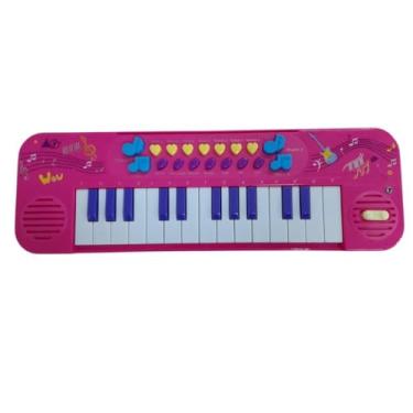 Imagem de Kit Musical Infantil com Teclado e Microfone, Cor Rosa, Brinquedo para Crianças, Instrumento Musical Educativo - 3 Pilhas AA (NÃO INCLUSAS)
