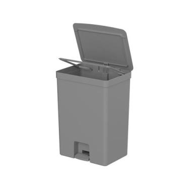 Imagem de Lixeira Pedal 50 litros Trium Com Aro Para Saco -  Cozinha - OU, Cinza