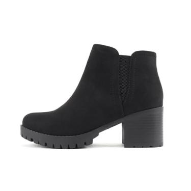 Imagem de Soda Thumb - Bota feminina de cano curto com zíper lateral, Camurça preta, 35