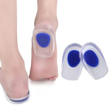 Imagem de Almofada de calcanhar de gel para aliviar a fascite plantar - bojo de silicone com amortecimento adicional para homens e mulheres - Protetor de palmilha para suporte de calcanhar, suporte de arco e