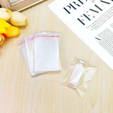 Imagem de 100 peças de sacos de celofane autoseláveis de 5 x 7 cm, autoadesivos, sacos de celofane transparentes e resseláveis