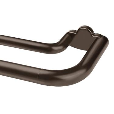 Imagem de Varões de cortina duplos de 81 a 137 cm, hastes de cortina duplas blackout HOTOZON para janelas de 50 a 54 polegadas (0,5 a 1,4 m), haste de cortina telescópica para escurecimento da sala, bronze